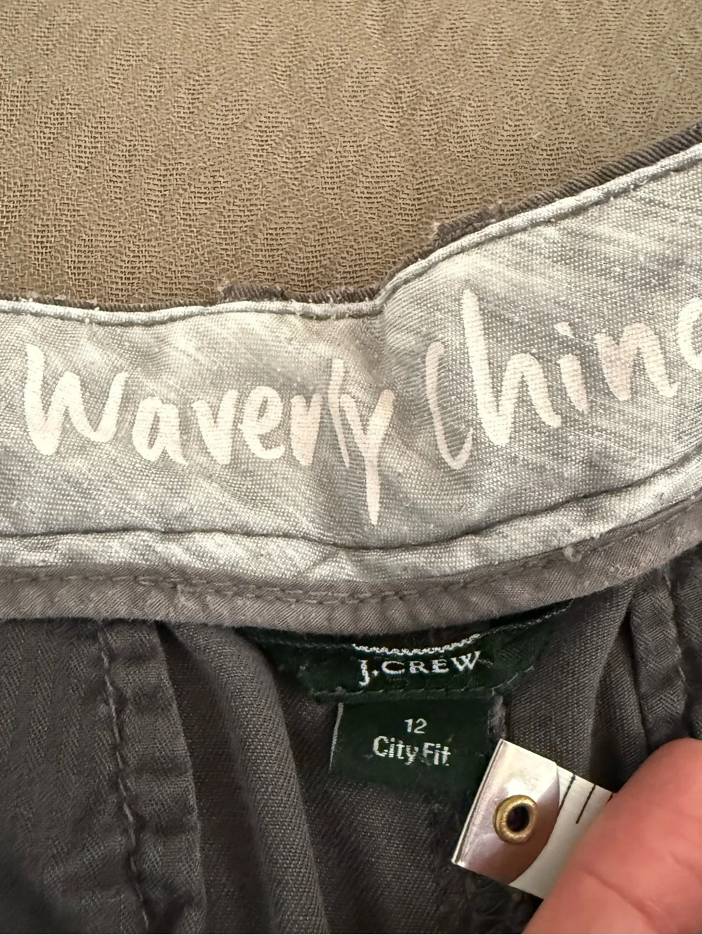 J Crew Waverly Chino City Fit Women’s size 12 gray Good 27” inseam 👀
